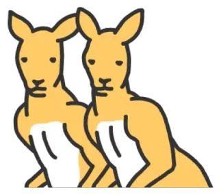 😐 Känguru, Tier, Beuteltier, Wildtier, Australien, Säugetier, Cartoon telegram sticker
