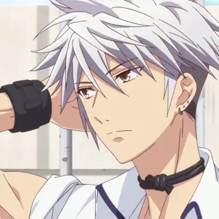 🐮 anime, manga, character, white hair, handsome, youth telegram sticker