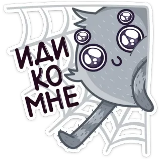🤗 ИДИ КО МНЕ Spinne, niedlich, Spinnennetz, Cartoon, gruselig, Insekt, Tier whatsapp sticker
