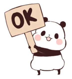 👍 OK schattig, dier, panda, ok, goedkeuring telegram sticker