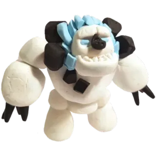 ❄ clay, monster, figure, golem, fantasy, ice telegram sticker