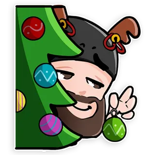 🎄 navidad, invierno, fiestas, árbol de navidad, adorno, hombre con barba telegram sticker