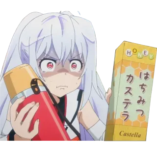 😠 はちみつ Anime, Garota, Chateada, Castella, Mel telegram sticker
