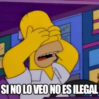 😣 Homer Simpson The Simpsons SI NO LO VEO NO ES ILEGAL Cartone animato, Homer Simpson, I Simpson, Divertente, Meme telegram sticker