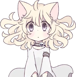 😳 anime, cat girl, kawaii, chibi, cute, manga telegram sticker