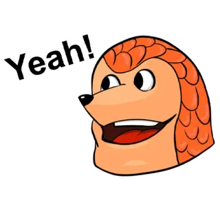 😃 Yeah! pangolín, meme, sí, animal, gracioso, expresión whatsapp sticker