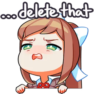❌ Monika Doki Doki Literature Club! delete that monika, doki doki literature club, anime, fofo, adesivo, apagar, engraçado telegram sticker