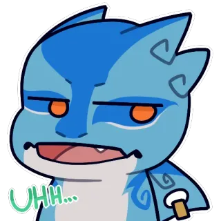 😒 UHH... Cartoon, Blau, Figur, Verwirrt, Ausdruck, Sticker whatsapp sticker