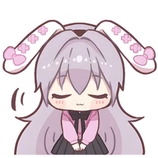 😞 anime, schattig, cartoon, konijn, kawaii, manga telegram sticker
