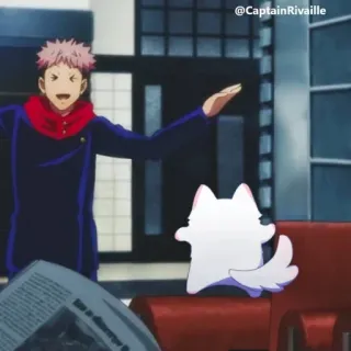 💮 Yuji Itadori Jujutsu Kaisen anime, manga, Yuji Itadori, Jujutsu Kaisen, cartoon telegram sticker