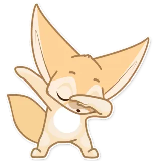 🙋 Fennec, Animale, Dab, Cartone animato, Adesivo, Carino, Volpe del deserto telegram sticker
