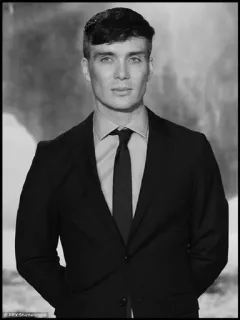 ◾ Cillian Murphy actor, retrato, hombre, traje, Cillian Murphy telegram sticker