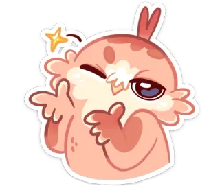 👈 сова, птица, мультик, подмигивание, милый telegram sticker