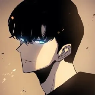 🕳 Sung Jinwoo Solo Leveling アニメ, マンガ, 俺だけレベルアップ, ソン・ジンウ, プロフィール whatsapp sticker
