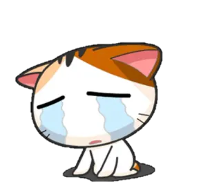 😭 gato, llorando, triste, animal, sticker, dibujo animado telegram sticker