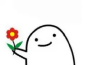 ❕ flor, monigote, lindo, dibujo animado whatsapp sticker