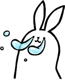 🐰 conejo, conejito, llorando, lágrimas, triste, dibujos animados, animal telegram sticker