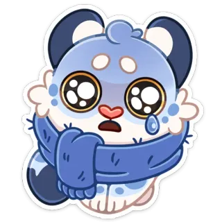 😢 สติกเกอร์, การ์ตูน, น่ารัก, เศร้า, ร้องไห้, สัตว์ whatsapp sticker