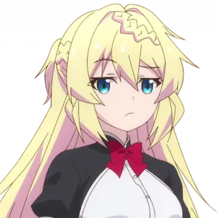 🤨 anime, girl, blonde, sad, cute telegram sticker