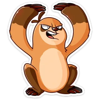 🙌 kukang, binatang, kartun, lucu, imut, karakter telegram sticker