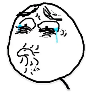 😢 มีม, ร้องไห้, Rage Comic, โทรลเฟซ, เศร้า, มีมอินเทอร์เน็ต telegram sticker