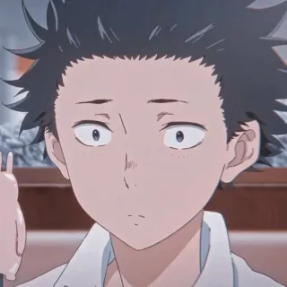 😥 Shoya Ishida A Silent Voice Anime, A Silent Voice, Shoya Ishida, Postać, Rysunek, Poważny telegram sticker