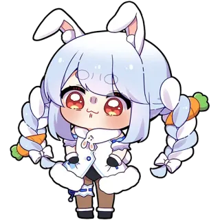 🥺 Usada Pekora anime, rabbit, bunny, vtuber, cute telegram sticker