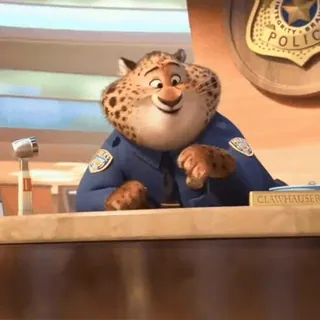 π Clawhauser Zootopia Clawhauser, Zootopia, police, officer, animal, cartoon telegram sticker
