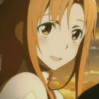 🧡 Asuna Yuuki Sword Art Online アニメ, かわいい, 女の子, キャラクター, アスナ, ソードアート・オンライン, オレンジ髪 telegram sticker