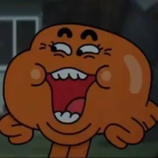 😏 Darwin Watterson The Amazing World of Gumball kartun, oranye, ikan, senang, tertawa, karakter telegram sticker