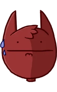 😶 мультфильм, персонаж, милый, лицо, выражение, красный telegram sticker