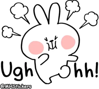 😫 Ughhh! conejo, conejito, ugh, lindo, molesto whatsapp sticker