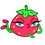 😘 erdbeere, cartoon, kuss, frucht, süß, figur telegram sticker