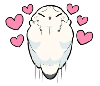 💕 hibou, oiseau, mignon, coeurs, doigt d'honneur telegram sticker