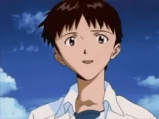 😊 Shinji Ikari Neon Genesis Evangelion anime, character, smile, boy telegram sticker