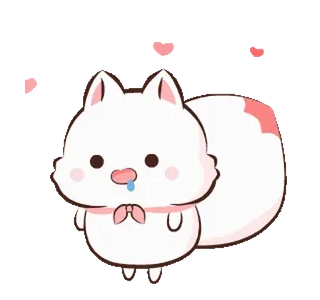 🤤 carino, animale, volpe, cartone animato, adesivo telegram sticker