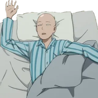 😴 Saitama One-Punch Man Аниме, Сайтама, Спит, Ванпанчмен, Герой telegram sticker