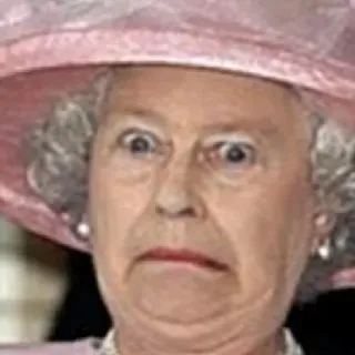 😵 Queen Elizabeth II королева елизавета, королевская семья, мем, смешной, портрет, королевский, лицо telegram sticker