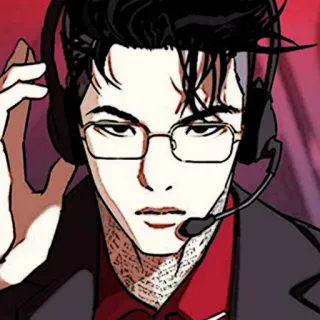 ⚖ очки, гарнитура, аниме, вебтун, персонаж telegram sticker