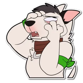 😫 sticker, cartoon, offensive, furry, anthropomorphic, middle finger telegram sticker
