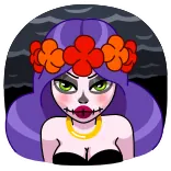 😠 Jour des Morts, Dia de los Muertos, squelette, maquillage, femme, traditionnel telegram sticker