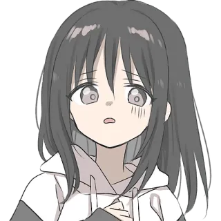 😯 Fille anime, Triste, Mignon, Manga, Dessin animé telegram sticker