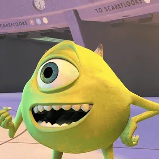 🥴 Mike Wazowski Monsters, Inc. TO SCAREFLOORS Mike Wazowski, Die Monster AG, Disney, Cartoon, animiert, Monster, einäugig telegram sticker