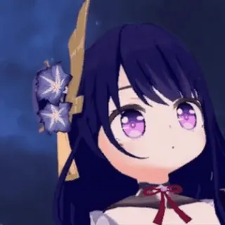 😯 Raiden Shogun Genshin Impact anime, game, cute, purple, Raiden Shogun, Genshin Impact, waifu telegram sticker