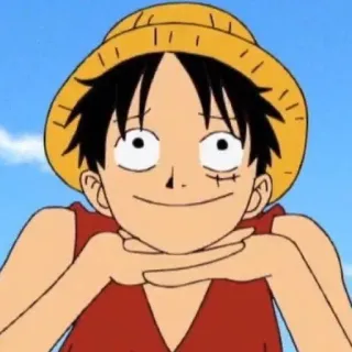 🙂 Luffy One Piece anime, one piece, luffy, desenho animado, mangá, sorriso telegram sticker