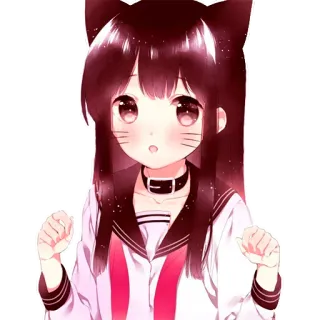 🤲 anime, girl, cat ears, kawaii, school uniform telegram sticker