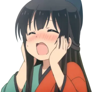 😫 anime, chica, linda, llorando, feliz, emocional, kawaii whatsapp sticker