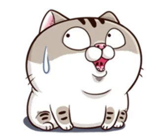 😳 Katze, Tier, Cartoon, Sticker, Süß, Kawaii whatsapp sticker