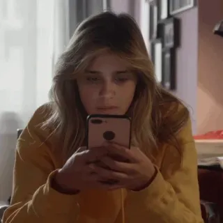 🧊 Mädchen, Handy, Teenager, Selfie, Porträt whatsapp sticker