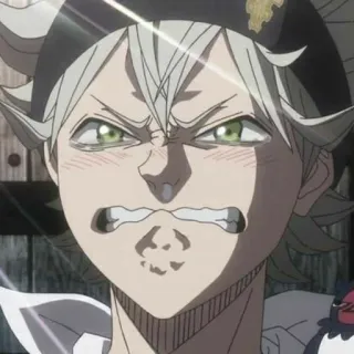 🐾 Asta Black Clover anime, manga, Asta, Black Clover, angry, magic, wizard telegram sticker